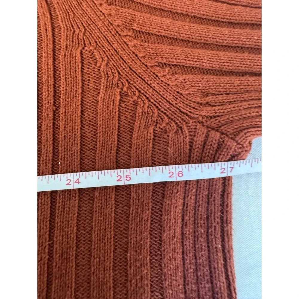 Vintage Y2K Wilke Rodriguez Men XL Ribbed Mockneck ¼ Zip Sweater Rust Y2K Street